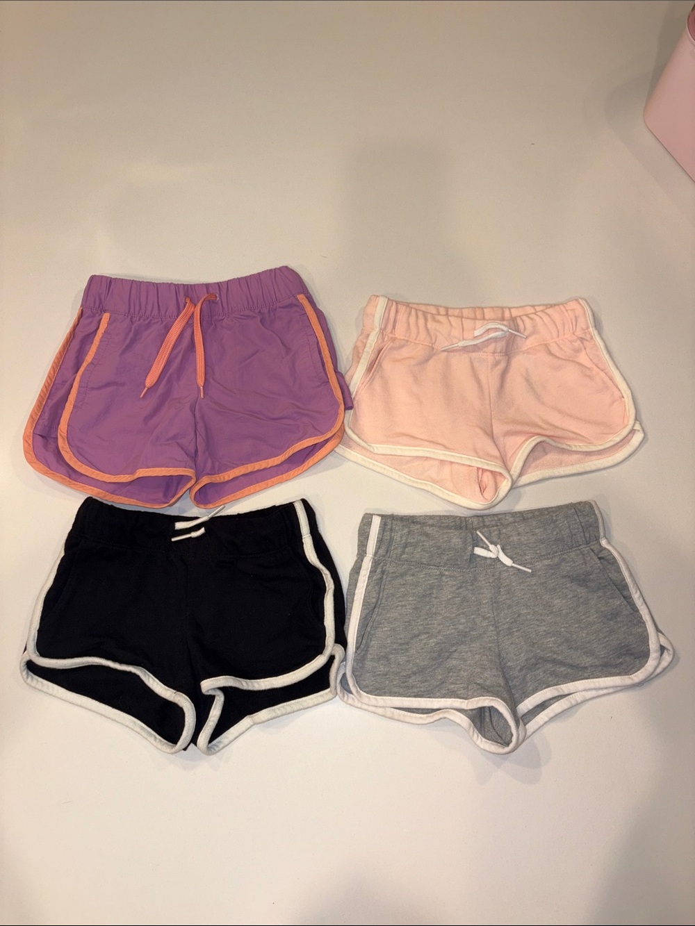 Old Navy Girls Dolphin Shorts Bundle - Purple, Pink, Black, Gray
